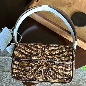 TOMMY BEADED BAG brown and beigeNWT